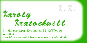 karoly kratochwill business card